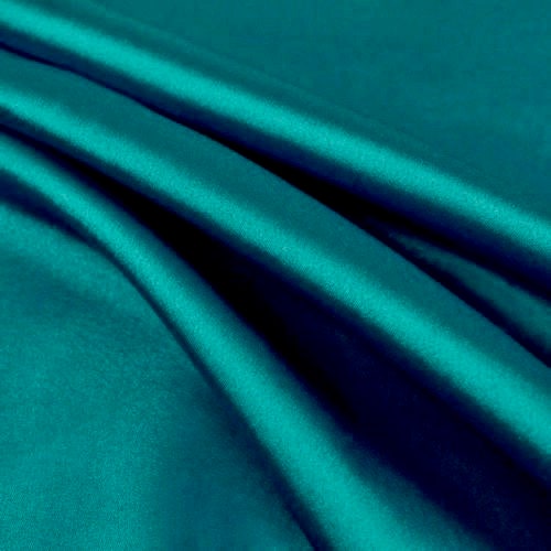 Payton DARK TEAL Faux Silk Minimal Stretch Charmeuse Satin Fabric by the Yard - 10017