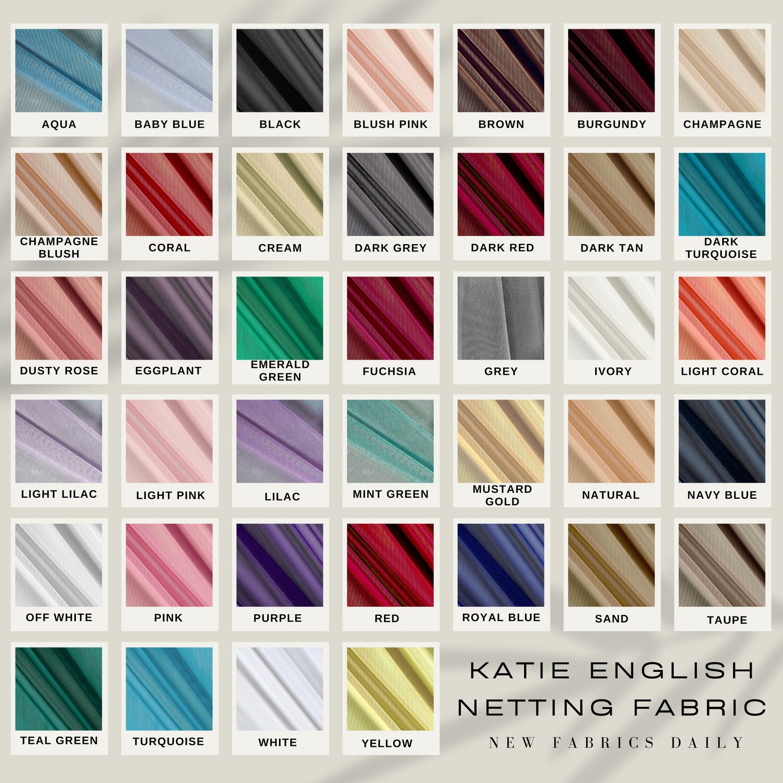 Katie English Netting Fabric by the Yard