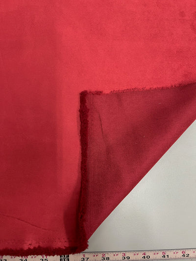 Giana RED Faux Suede Polyester Microsuede Fabric by the Yard - 10223