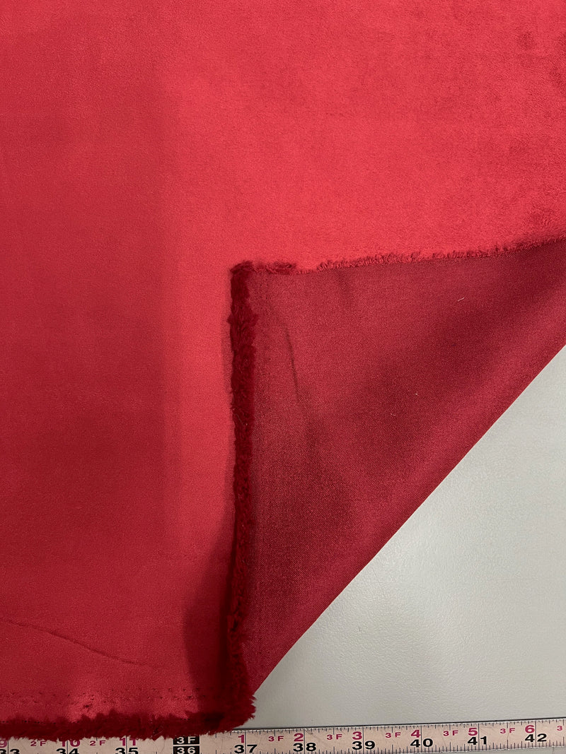 Giana RED Faux Suede Polyester Microsuede Fabric by the Yard - 10223