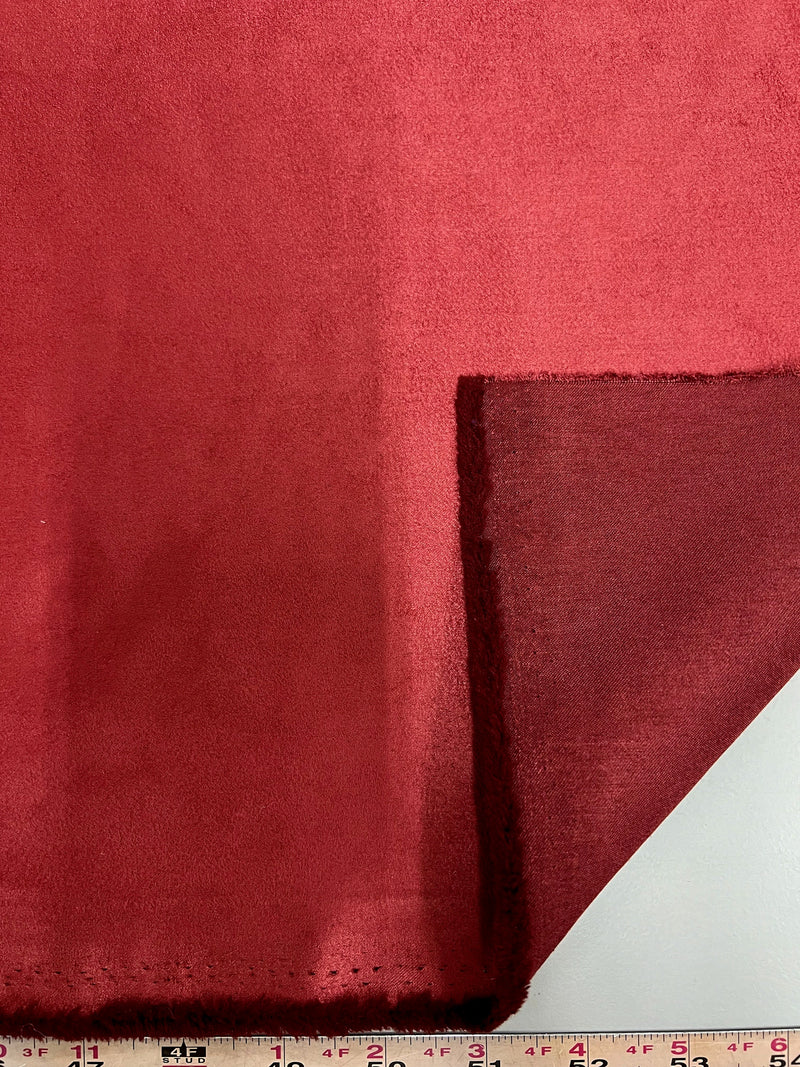 Giana BURGUNDY Faux Suede Polyester Microsuede Fabric by the Yard - 10223