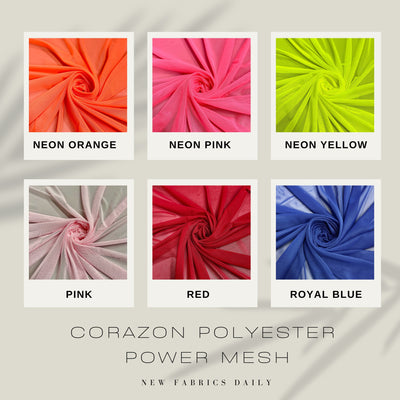 Corazon POWER MESH Polyester Spandex Fabric by the Yard