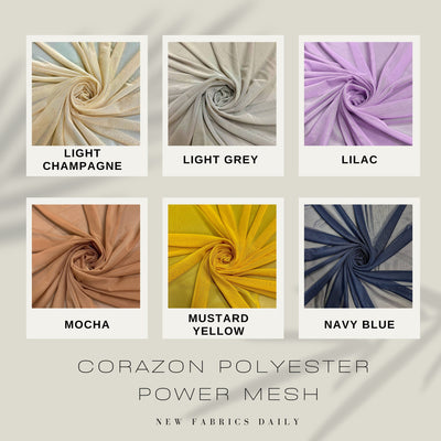 Corazon POWER MESH Polyester Spandex Fabric by the Yard