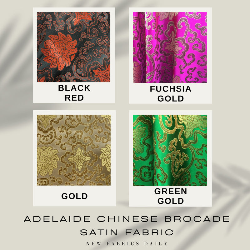 Adelaide Chinese Brocade Satin Fabric by the Yard - 10058