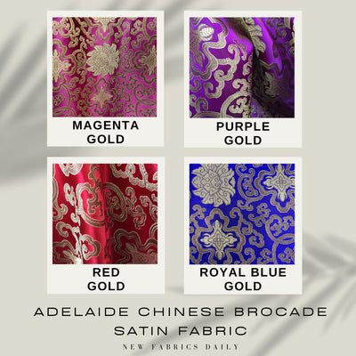 Adelaide Chinese Brocade Satin Fabric by the Yard - 10058
