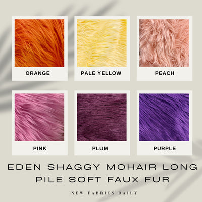 Eden Shaggy Mohair Long Pile Soft Faux Fur Fabric for Fursuit, Cosplay Costume, Photo Prop, Trim, Throw Pillow, Crafts - NewFabricsDaily