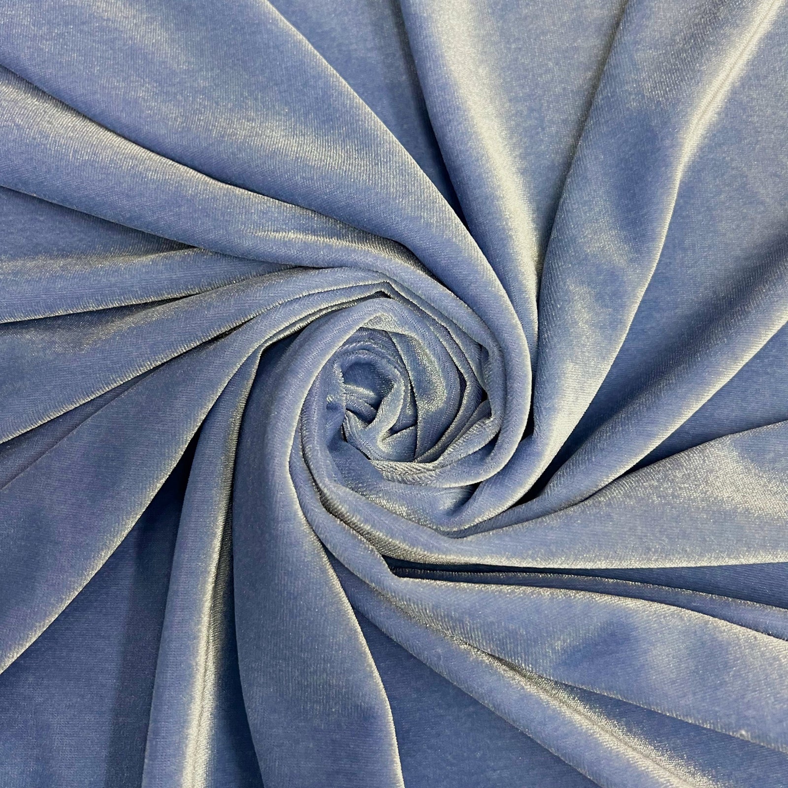 Princess DUSTY BLUE Polyester Spandex Stretch Velvet Fabric for Bows, Top Knot, Scrunchies, Clothes, Costumes, Crafts - 10001