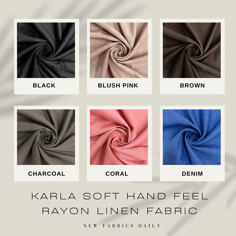 Karla Soft Hand Feel Linen Rayon Fabric by the Yard for Clothes, Costumes, Crafts, etc - 10194