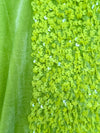 Stephanie LIME GREEN Overlap Sequins on LIME Stretch Velvet Fabric by the Yard for Gowns, Apparel, Costumes, Crafts - 10185