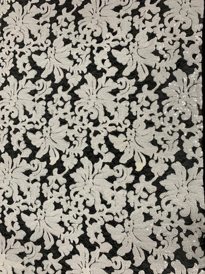 Liana Embroidered Floral Sequins on Mesh Lace Fabric by the Yard - 10150