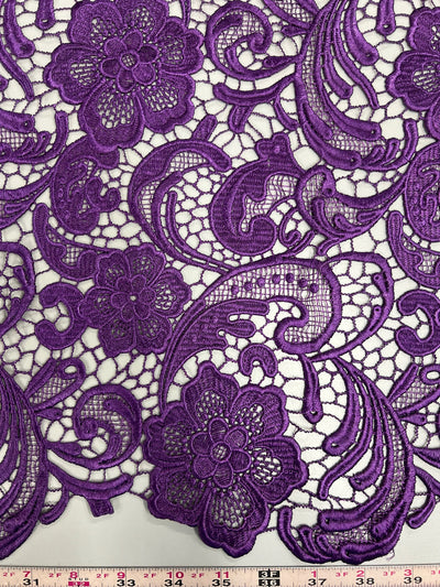 Maggie PURPLE Guipure Venice Heavy Lace Fabric by the Yard - 10019