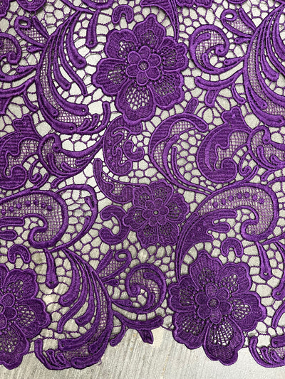 Maggie PURPLE Guipure Venice Heavy Lace Fabric by the Yard - 10019