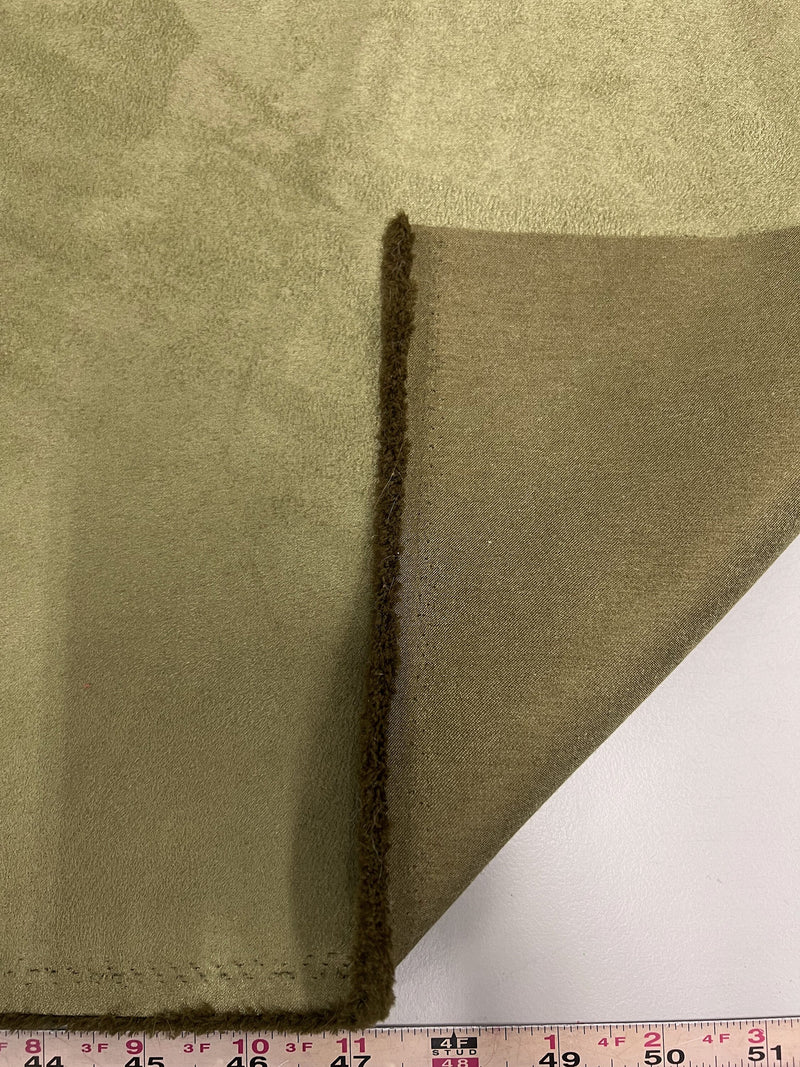 Giana OLIVE Faux Suede Polyester Microsuede Fabric by the Yard - 10223