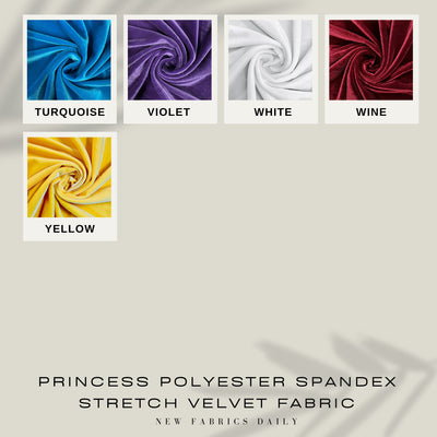 Princess Polyester Spandex Stretch Velvet Fabric for Bows, Top Knots, Scrunchies, Clothes, Costumes, Crafts - NewFabricsDaily