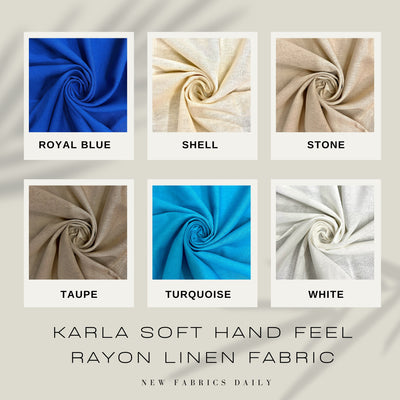 Karla Soft Hand Feel Linen Rayon Fabric by the Yard for Clothes, Costumes, Crafts, etc - 10194