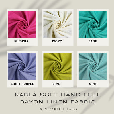 Karla Soft Hand Feel Linen Rayon Fabric by the Yard for Clothes, Costumes, Crafts, etc - 10194