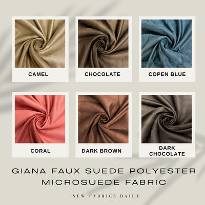 Giana Faux Suede Polyester Microsuede Fabric by the Yard