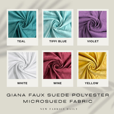 Giana Faux Suede Polyester Microsuede Fabric by the Yard