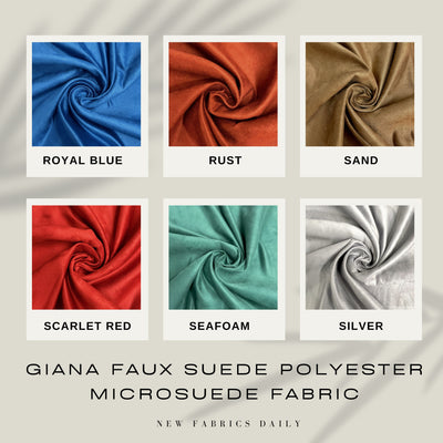 Giana Faux Suede Polyester Microsuede Fabric by the Yard