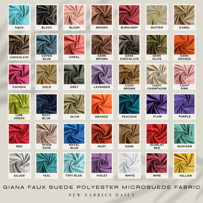 Giana Faux Suede Polyester Microsuede Fabric by the Yard