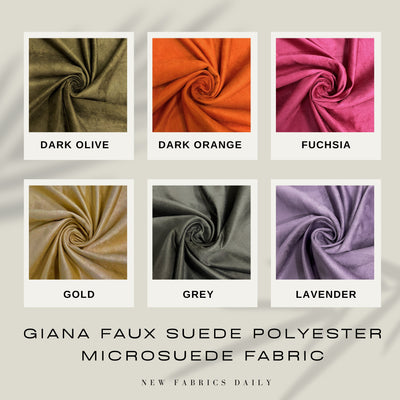Giana Faux Suede Polyester Microsuede Fabric by the Yard