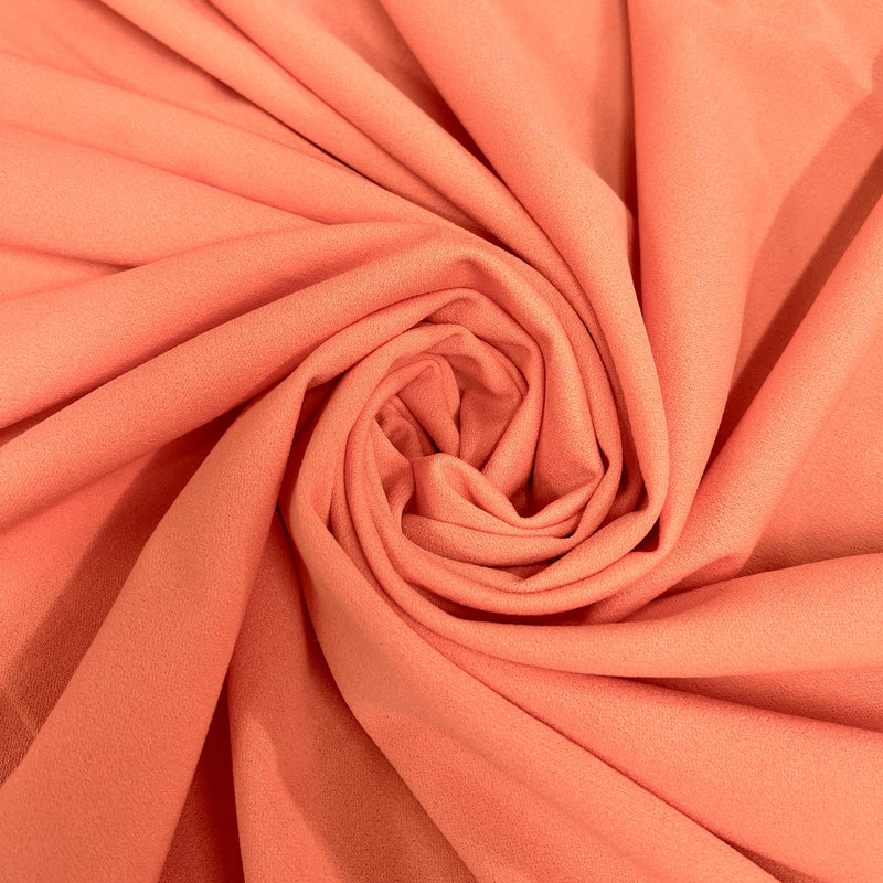 Chey CORAL Stretch Crepe Scuba Techno Knit Polyester Spandex Fabric for Bows, Top Knots, Head Wraps, Clothes, Costumes, Crafts
