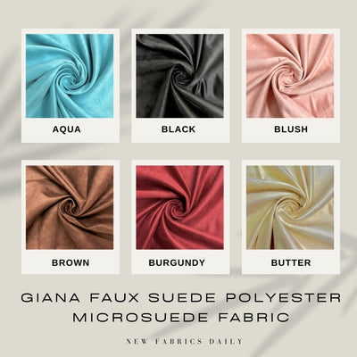 Giana Faux Suede Polyester Microsuede Fabric by the Yard
