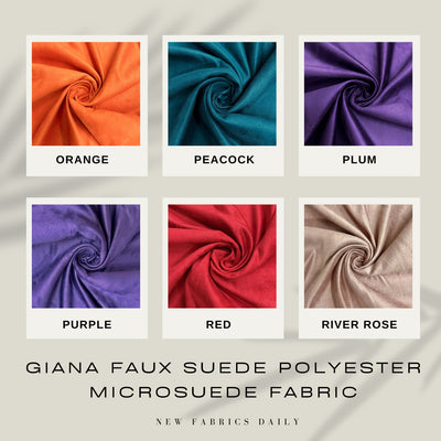 Giana Faux Suede Polyester Microsuede Fabric by the Yard