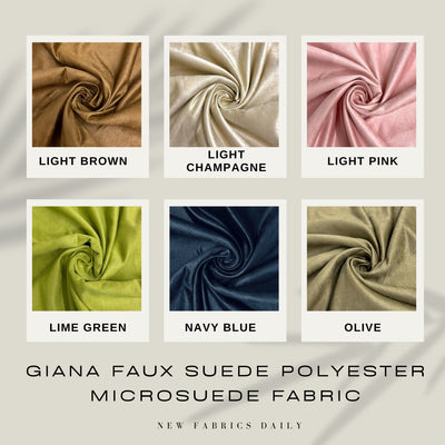 Giana Faux Suede Polyester Microsuede Fabric by the Yard