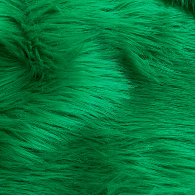 Eden EMERALD GREEN Shaggy Long Pile Soft Faux Fur Fabric for Fursuit, Cosplay Costume, Photo Prop, Trim, Throw Pillow, Crafts