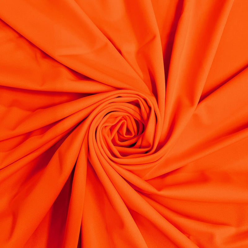 Giselle NEON ORANGE Nylon Spandex Stretch Matte Tricot Medium Weight Fabric for Apparel, Swimwear, Activewear, Sportswear, Costumes, Crafts
