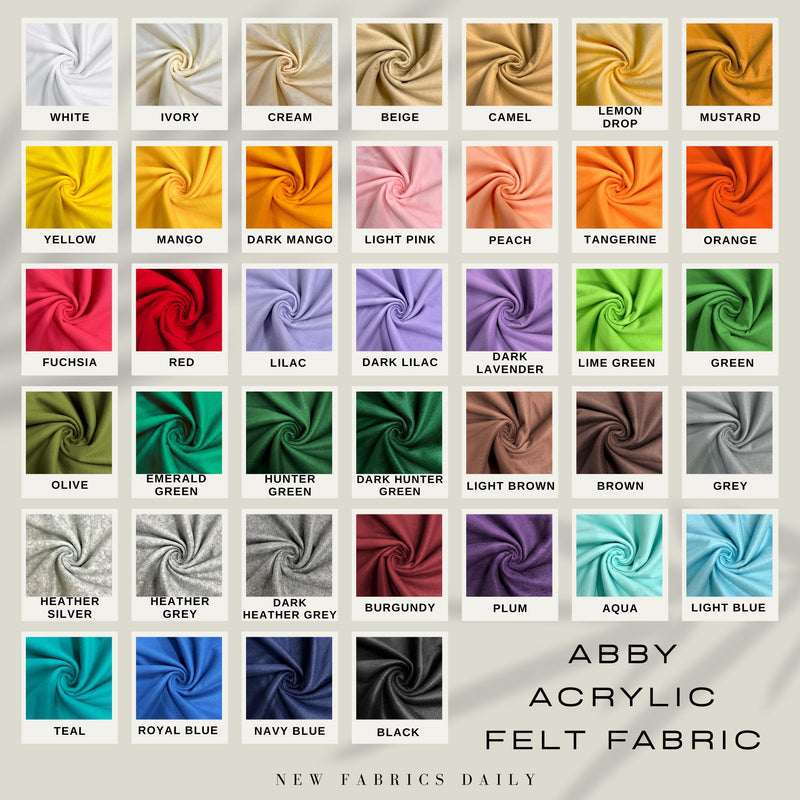 Abby 72" Wide Acrylic Felt Fabric by the Yard
