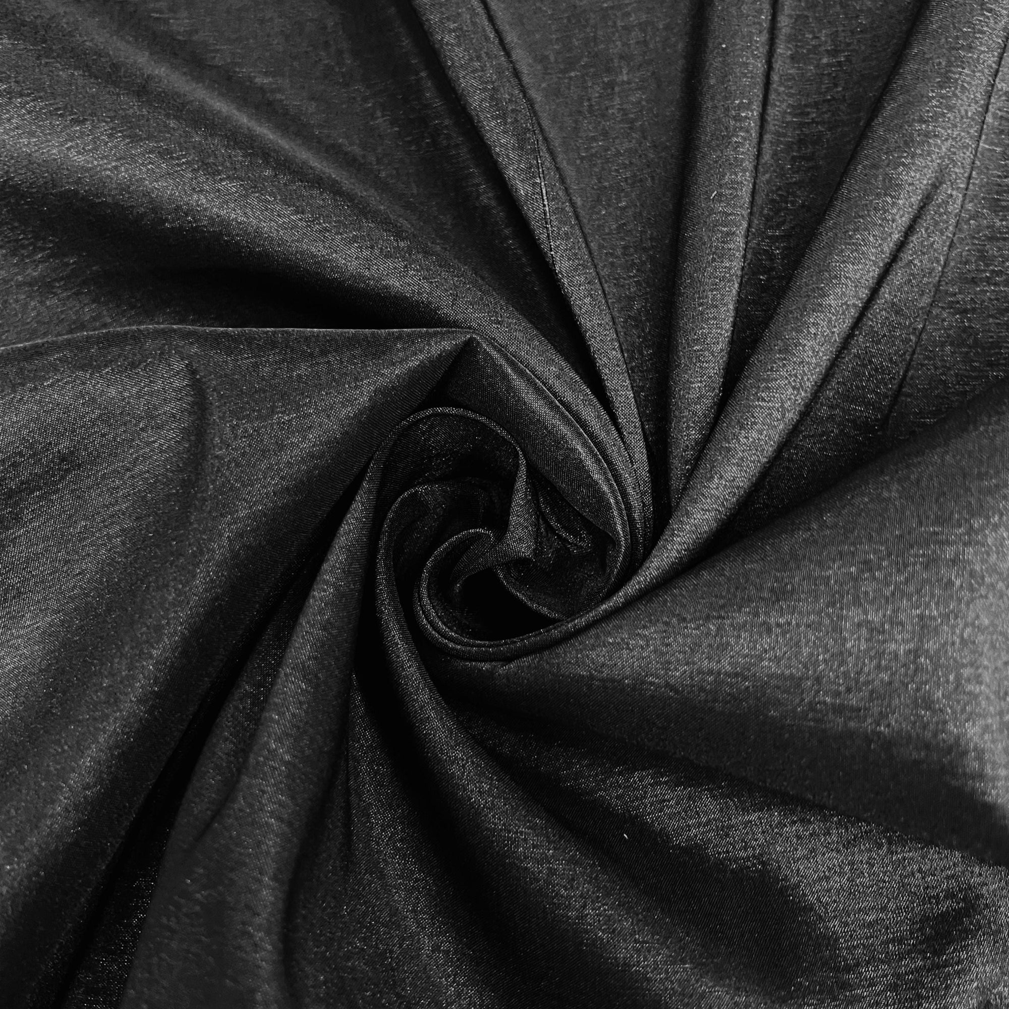 Irene BLACK Stretch Taffeta Fabric for Gowns, Bridal Wear, Home Decor, Lining, Clothes, Costumes, Crafts - 10196 NewFabricsDaily