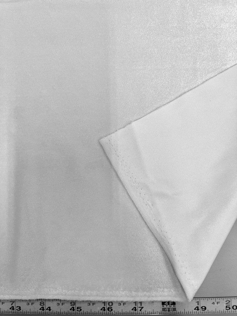 Contessa WHITE Plush Non-Stretch Velvet Fabric for Apparel, Costumes, Curtains, Chair/Throw Pillow Cover, Crafts