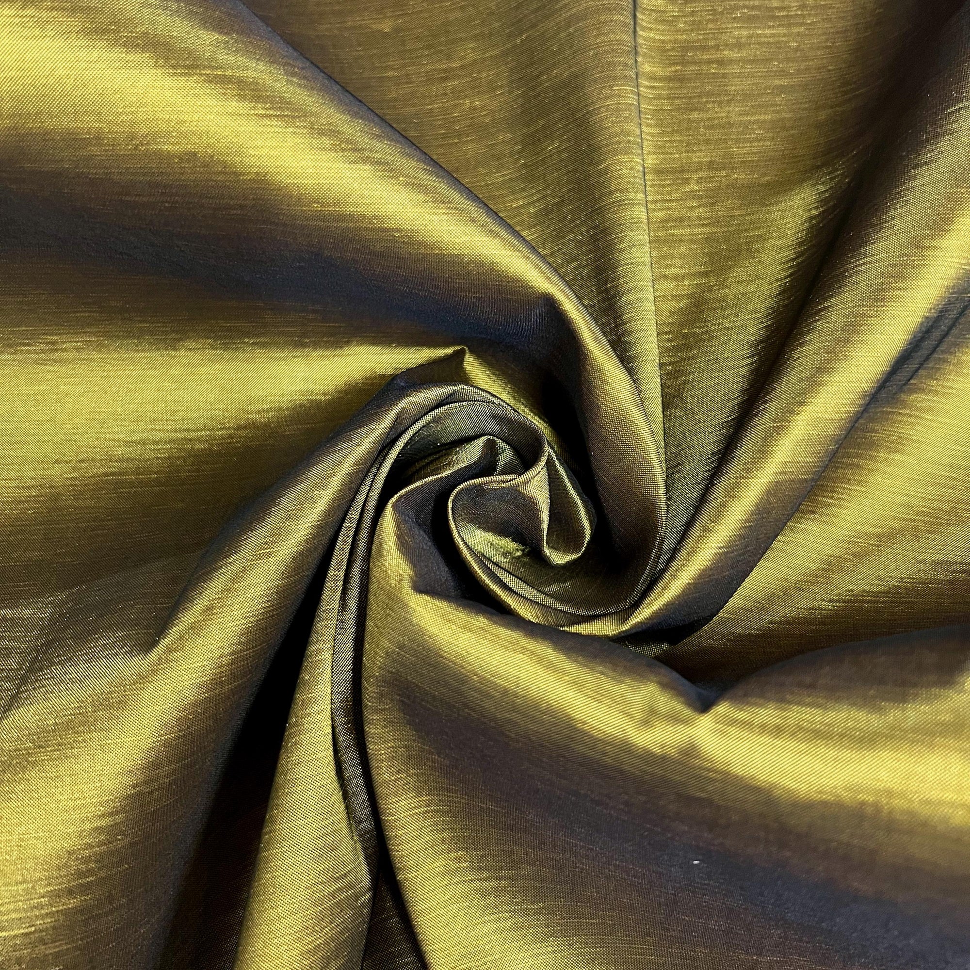 Irene GOLDEN OLIVE Stretch Taffeta Fabric for Gowns, Bridal Wear, Home Decor, Lining, Clothes, Costumes, Crafts - 10196 NewFabricsDaily