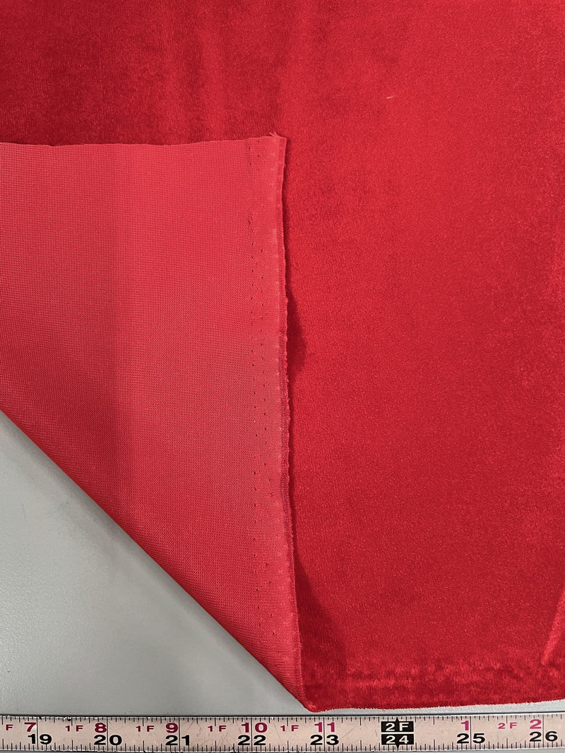 Contessa RED Plush Non-Stretch Velvet Fabric for Apparel, Costumes, Curtains, Chair/Throw Pillow Cover, Crafts