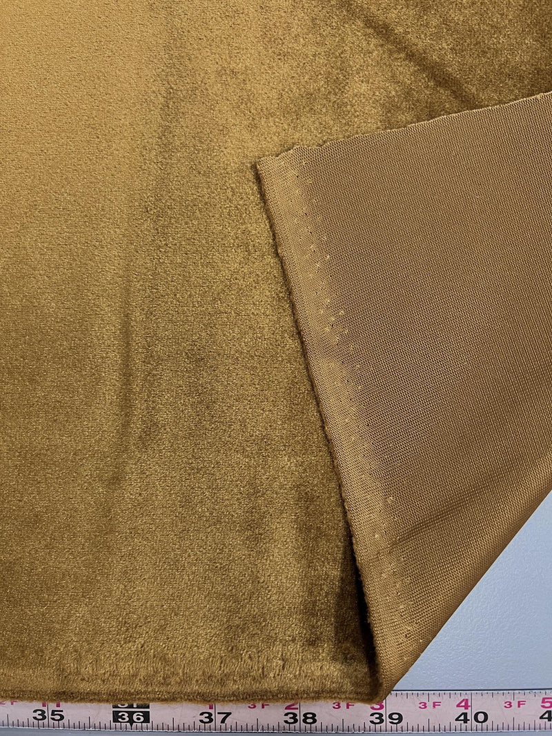Contessa DARK GOLD Plush Non-Stretch Velvet Fabric for Apparel, Costumes, Curtains, Chair/Throw Pillow Cover, Crafts