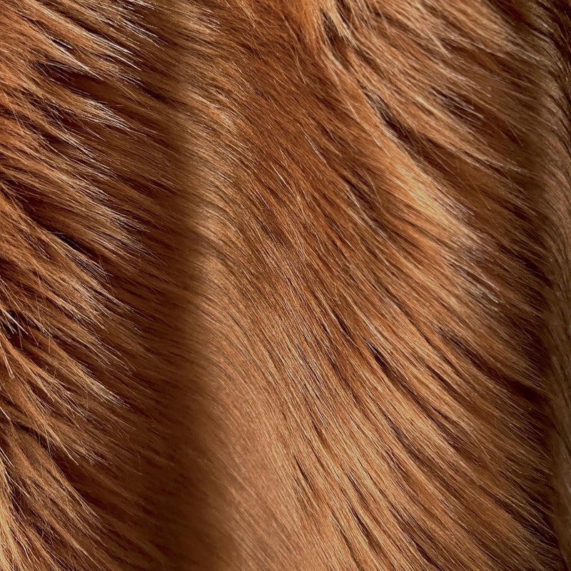 Sasha DARK RUST Long Pile Soft Luxury Faux Fur Fabric Fursuit, Cosplay Costume, Photo Prop, Trim, Throw Pillow, Crafts