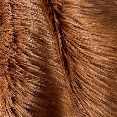 Sasha DARK RUST Long Pile Soft Luxury Faux Fur Fabric Fursuit, Cosplay Costume, Photo Prop, Trim, Throw Pillow, Crafts