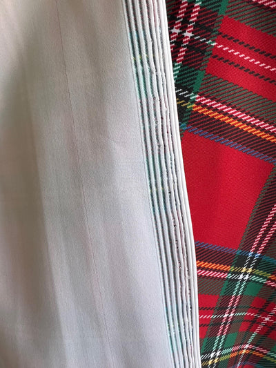 Clementine RED GREEN Plaid Printed Polyester Spandex 4-way Stretch Medium Weight Fabric for Apparel, Swimwear, Activewear, Costumes, Crafts
