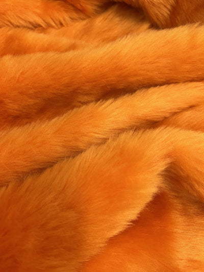 Zahra DARK ORANGE 0.75 Inch Short Pile Soft Faux Fur Fabric for Fursuit, Cosplay Costume, Photo Prop, Trim, Throw Pillow, Crafts - 10177