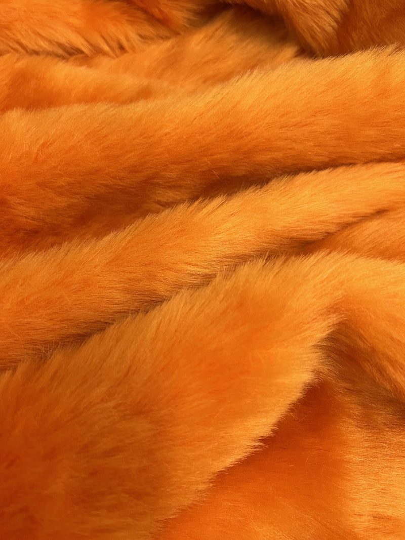 Zahra DARK ORANGE 0.75 Inch Short Pile Soft Faux Fur Fabric for Fursuit, Cosplay Costume, Photo Prop, Trim, Throw Pillow, Crafts - 10177