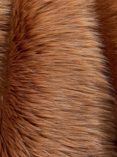 Sasha DARK RUST Long Pile Soft Luxury Faux Fur Fabric Fursuit, Cosplay Costume, Photo Prop, Trim, Throw Pillow, Crafts