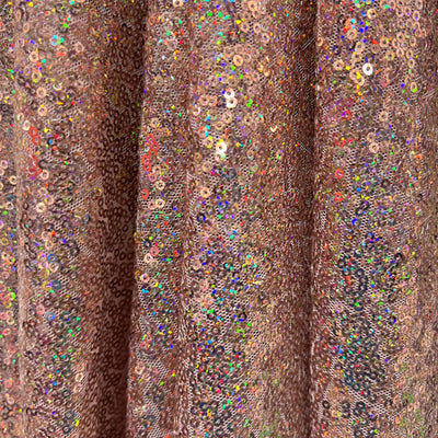 Leila DUSTY ROSE IRIDESCENT Sequins on Mesh Fabric by the Yard - 10050