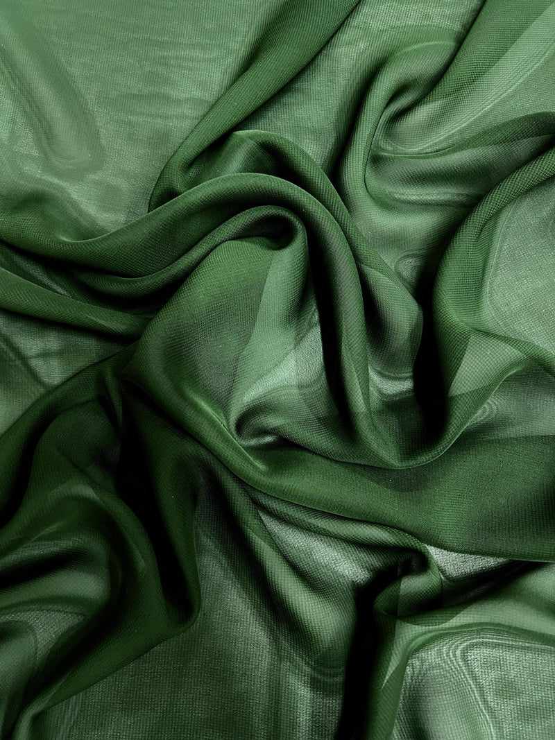 Danielle HUNTER GREEN Polyester Hi-Multi Chiffon Fabric by the Yard - 10075
