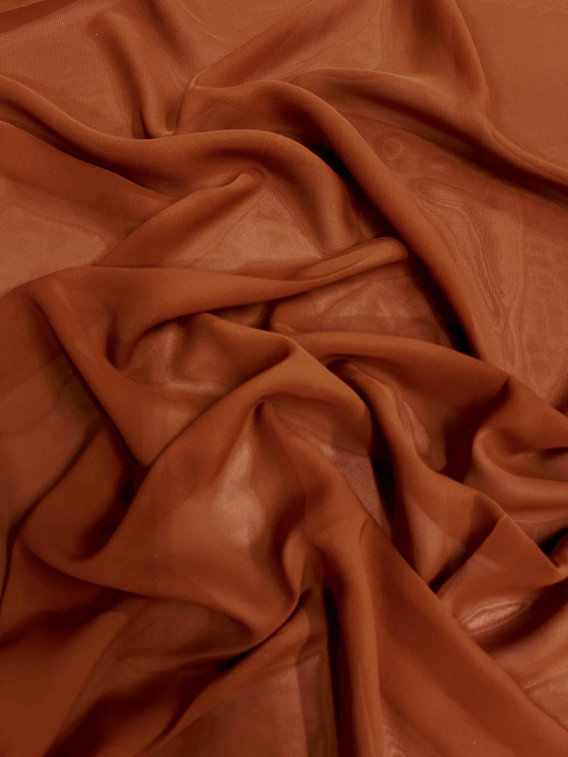 Danielle BURNT ORANGE Polyester Hi-Multi Chiffon Fabric by the Yard - 10075