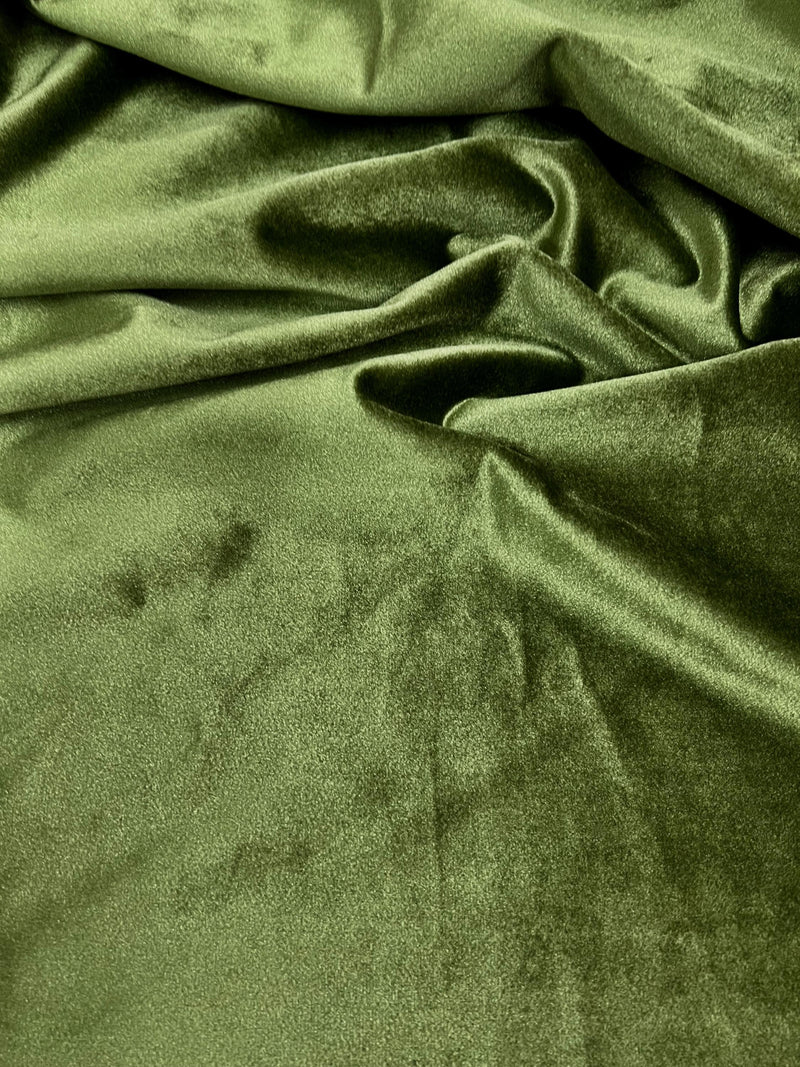 Contessa OLIVE GREEN Plush Non-Stretch Velvet Fabric for Apparel, Costumes, Curtains, Chair/Throw Pillow Cover, Crafts