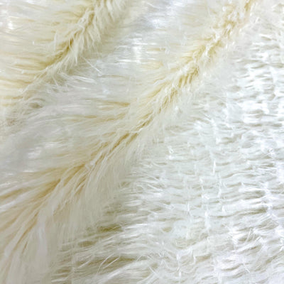 Eden IVORY WAVY CURLY Shaggy Long Pile Soft Faux Fur Fabric for Fursuit, Cosplay Costume, Photo Prop, Trim, Throw Pillow, Crafts