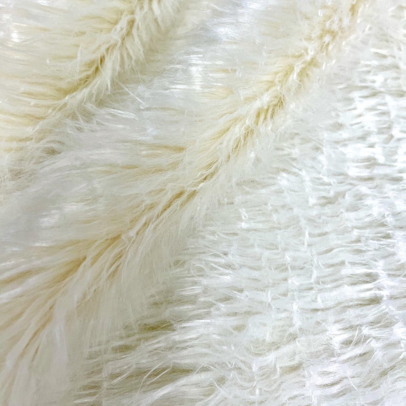 Eden IVORY WAVY CURLY Shaggy Long Pile Soft Faux Fur Fabric for Fursuit, Cosplay Costume, Photo Prop, Trim, Throw Pillow, Crafts
