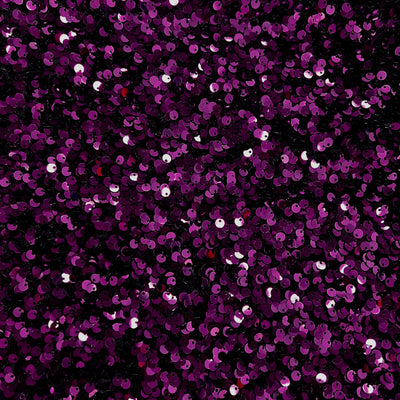 Stephanie EGGPLANT Overlap Sequins on PLUM Stretch Velvet Fabric by the Yard for Gowns, Apparel, Costumes, Crafts - 10185